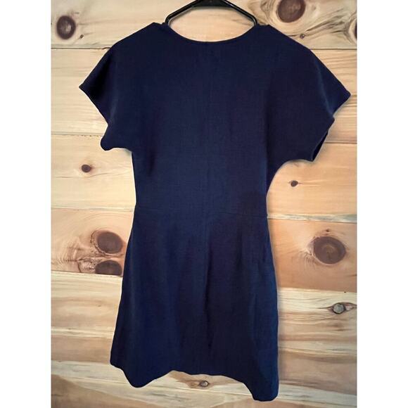 Madewell women's Navy Wrap v-neck Dress. XXS. Summer wedding cocktail - Picture 2 of 8